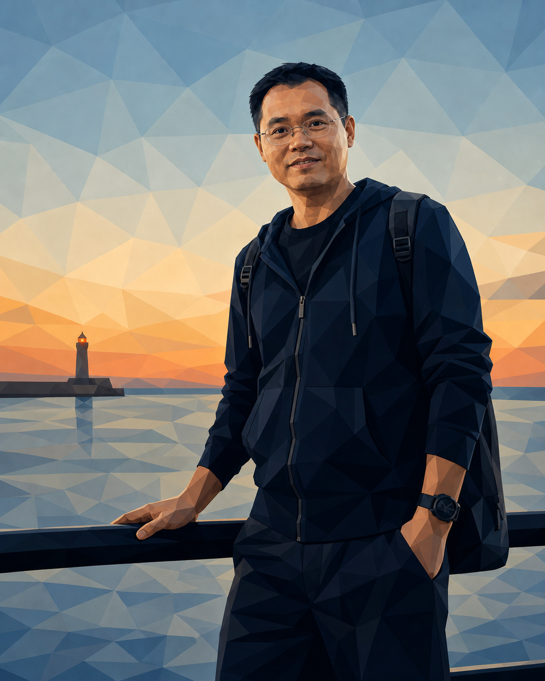 Geometric portrait of Xing Tang